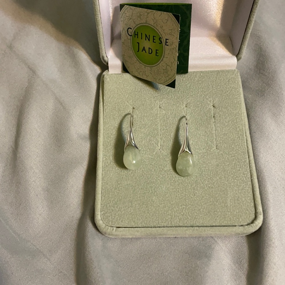 COPY - Jade silver earrings